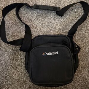 Polaroid Black Compact Crossbody Pouch with Logo